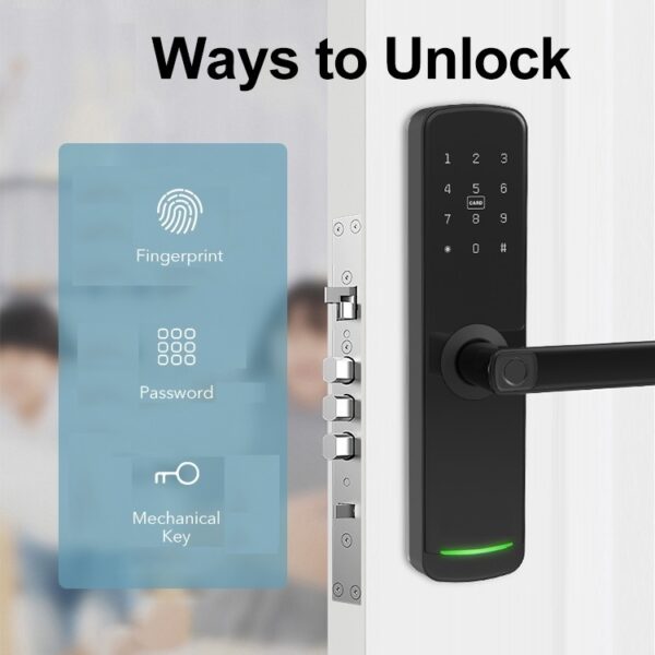 Smart WiFi Digital Door Lock - Fingerprint, Passcode, Manual Key, Smartphone OTP