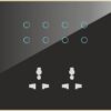 Teqooz? 8-Switch + 2 Socket Smart Wi-Fi + IR Remote Touch Switch Panel (12M) (Black)