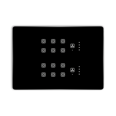 Teqooz 12-Switch + 2 Fan Regulator Smart Zigbee + Remote Touch Switch Panel (12M) (Black)