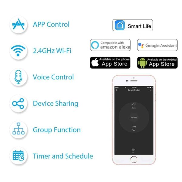24 Amp Heavy Load Smart Wi-Fi + Bluetooth Touch Switch (White) - Image 2