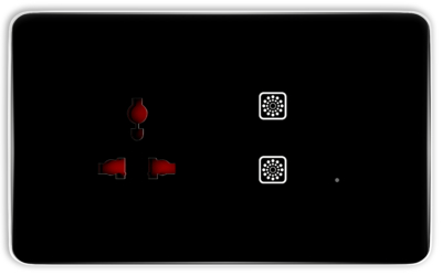 Teqooz 2-Switch + Socket Smart Zigbee + Remote Touch Switch Panel (4M) (Black)