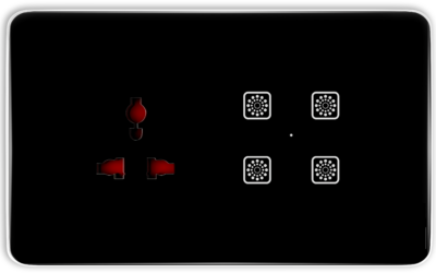 Teqooz 4-Switch + Socket Smart Zigbee + Remote Touch Switch Panel (4M) (Black)