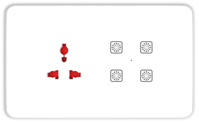 Teqooz 4-Switch + Socket Smart Zigbee + Remote Touch Switch Panel (4M) (White)