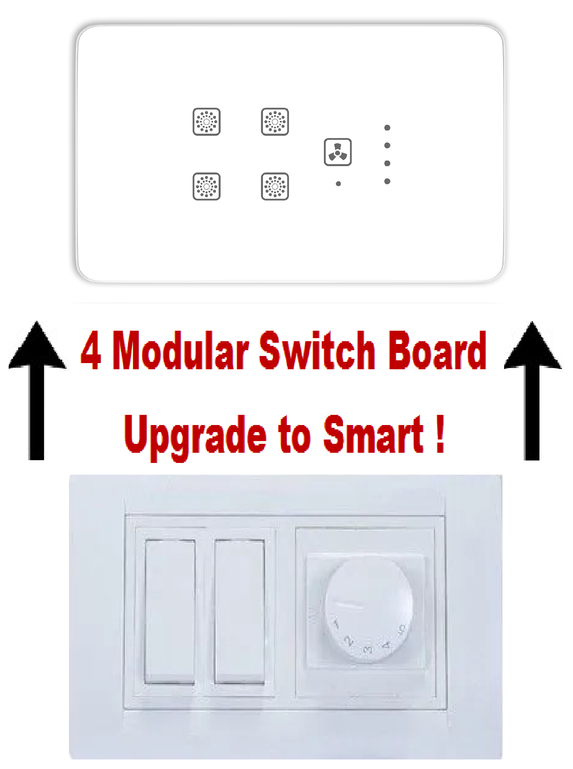 Teqooz 4-Switch + Fan Regulator Smart Zigbee + Remote Touch Switch Panel (4M) (White) - Image 5