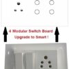 Teqooz 4-Switch + 1 Socket Smart Wi-Fi Touch Switch Panel (4M) (White) - Image 4