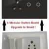 Teqooz 2-Switch + 1 Heavy Socket Smart Wi-Fi Touch Switch Panel (4M) (Black) - Image 4
