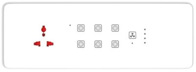 Teqooz 6-Switch + Fan Regulator + Socket Smart Remote Touch Switch Panel (8M) (White)