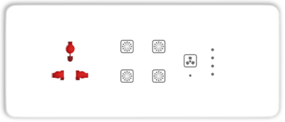 Teqooz 4-Switch + Fan Regulator + Socket Smart Zigbee + Remote Touch Switch Panel (6M) (White)