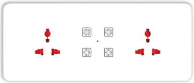 Teqooz 4-Switch + 2 Socket Smart Remote Touch Switch Panel (6M) (White)