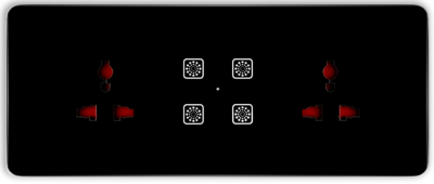 Teqooz 4-Switch + 2 Socket Smart Remote Touch Switch Panel (6M) (Black)