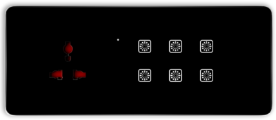 Teqooz 6-Switch + Socket Smart Remote Touch Switch Panel (6M) (Black)