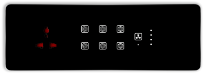 Teqooz 6-Switch + Fan Regulator + Socket Smart Remote Touch Switch Panel (8M) (Black)
