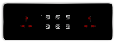 Teqooz 6-Switch + 2 Socket Smart Zigbee + Remote Touch Switch Panel (8M) (Black)