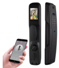 Smart Digital WiFi Premium Door Lock - Fingerprint, Passcode, Manual Key, Smartphone OTP, Camera & Screen