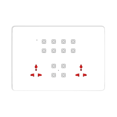 Teqooz 12-Switch + 2 Socket Smart Zigbee + Remote Touch Switch Panel (12M) (White)