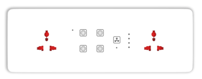 Teqooz 4-Switch + Fan Regulator + 2 Socket Smart Remote Touch Switch Panel (8M) (White)