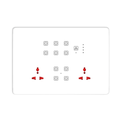 Teqooz 10-Switch + Fan Regulator + 2 Socket Smart WiFi + Remote Touch Switch Panel (12M) (White)