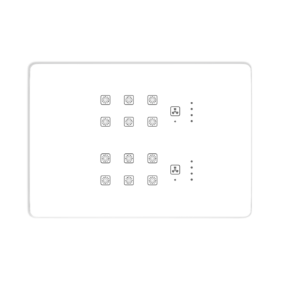 Teqooz 12-Switch + 2 Fan Regulator Smart Zigbee + Remote Touch Switch Panel (12M) (White)