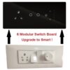 Teqooz 2-Switch + 1 Fan Regulator + 1 Heavy Socket Smart Wi-Fi Touch Switch Panel (6M) (Black) - Image 4